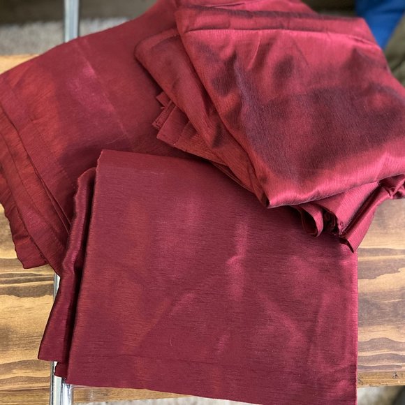 Peri Spellbound 84" Lined Window Curtains - Crimson Red - Set of 3 - Picture 6 of 6